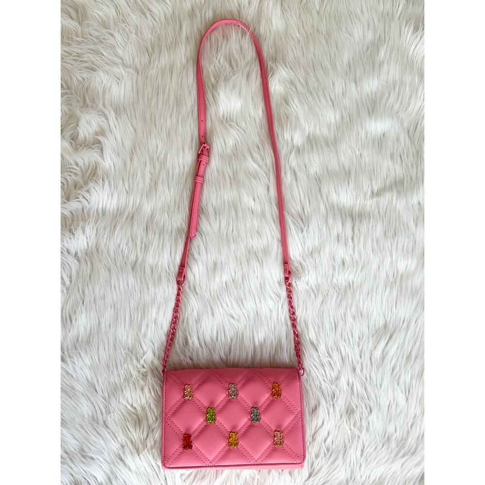 Betsey Johnson Sybil G Quilted Crossbody Gummy Bear Bag Faux Leather, Pink - Picture 3 of 9